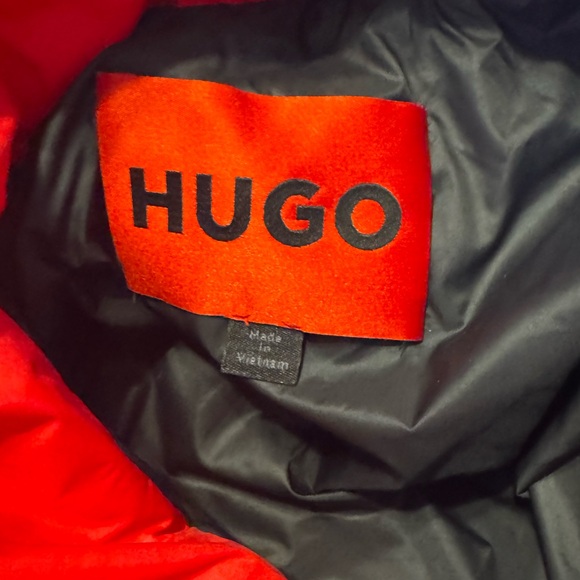 Hugo Boss Benti2221 Quilted Puffer Jacket Red Men Slim Fit size Large polartec - Picture 10 of 11